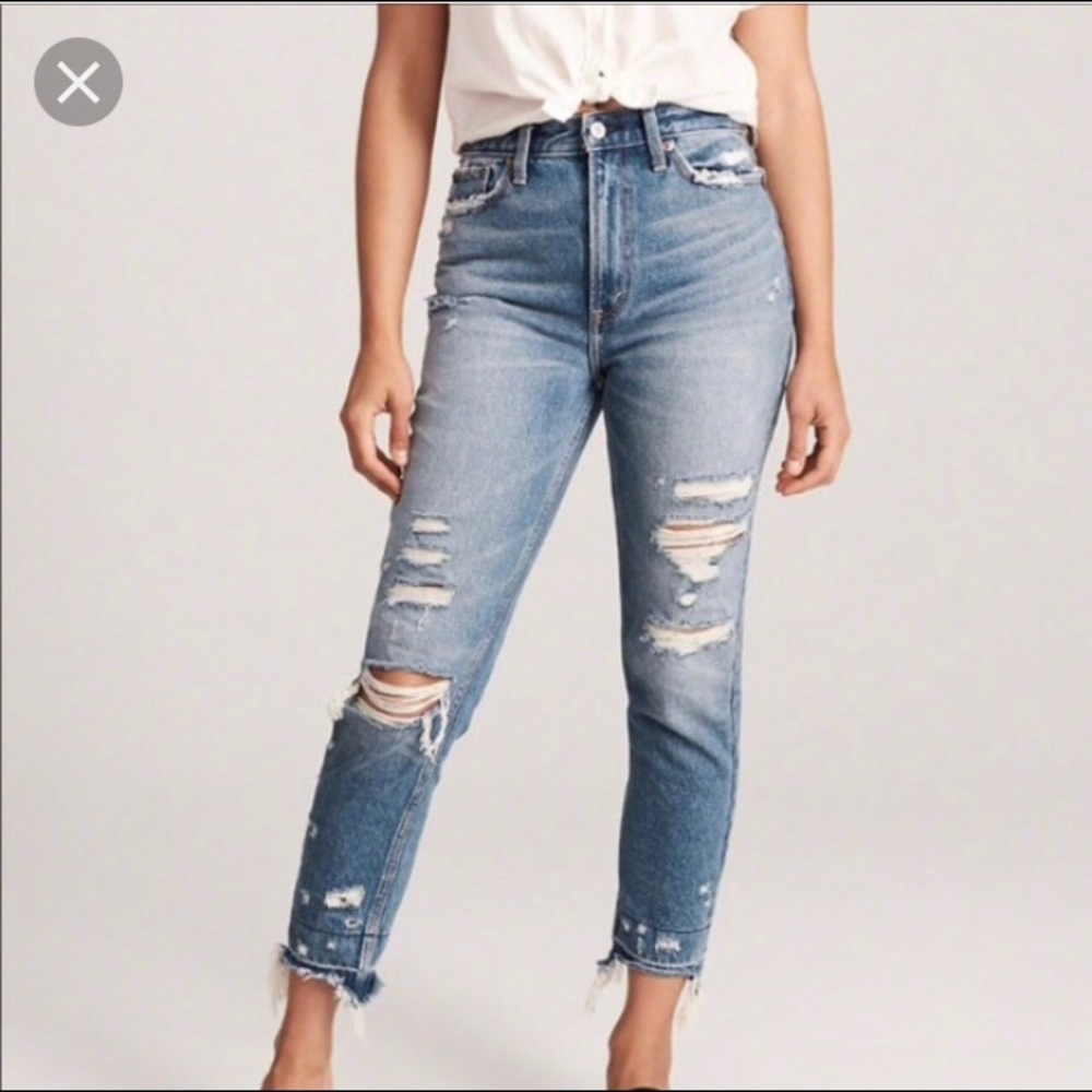 Abercrombie & Fitch Distressed Mom Jeans